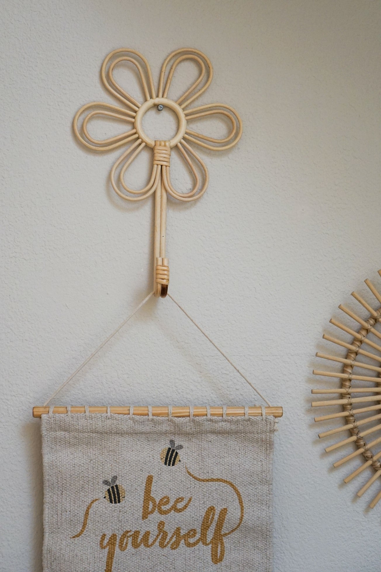 Rattan Flower Wall Hook