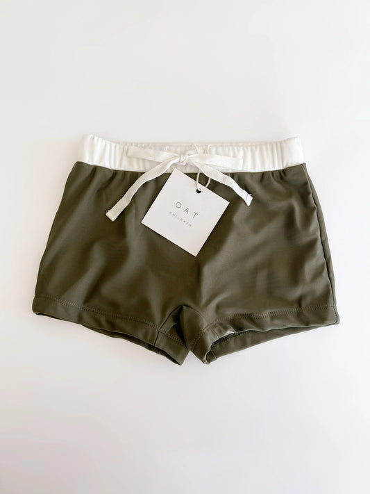 Euro Style Swim Trunks - Olive