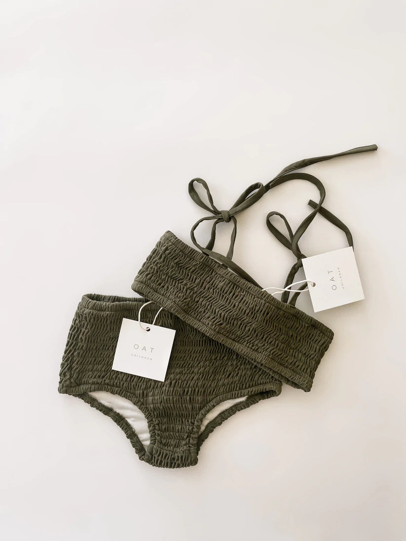 High Waisted Bikini Bottoms - Olive