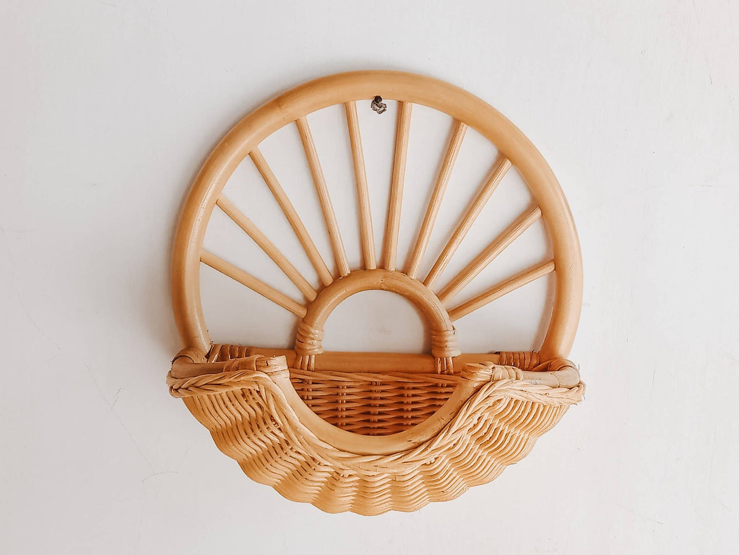 Rattan Sunrise Wall Basket