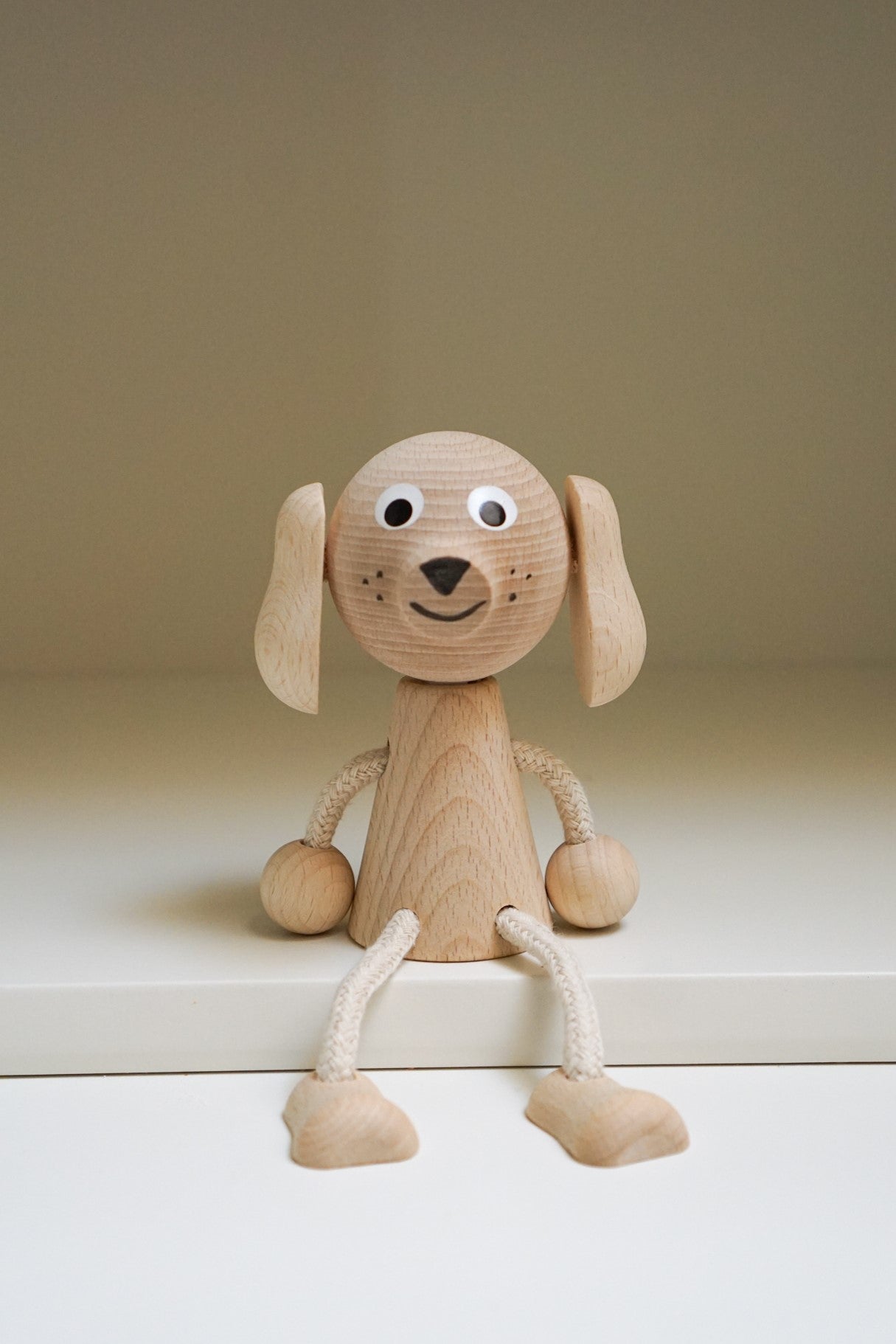 Sitting Wooden Dog