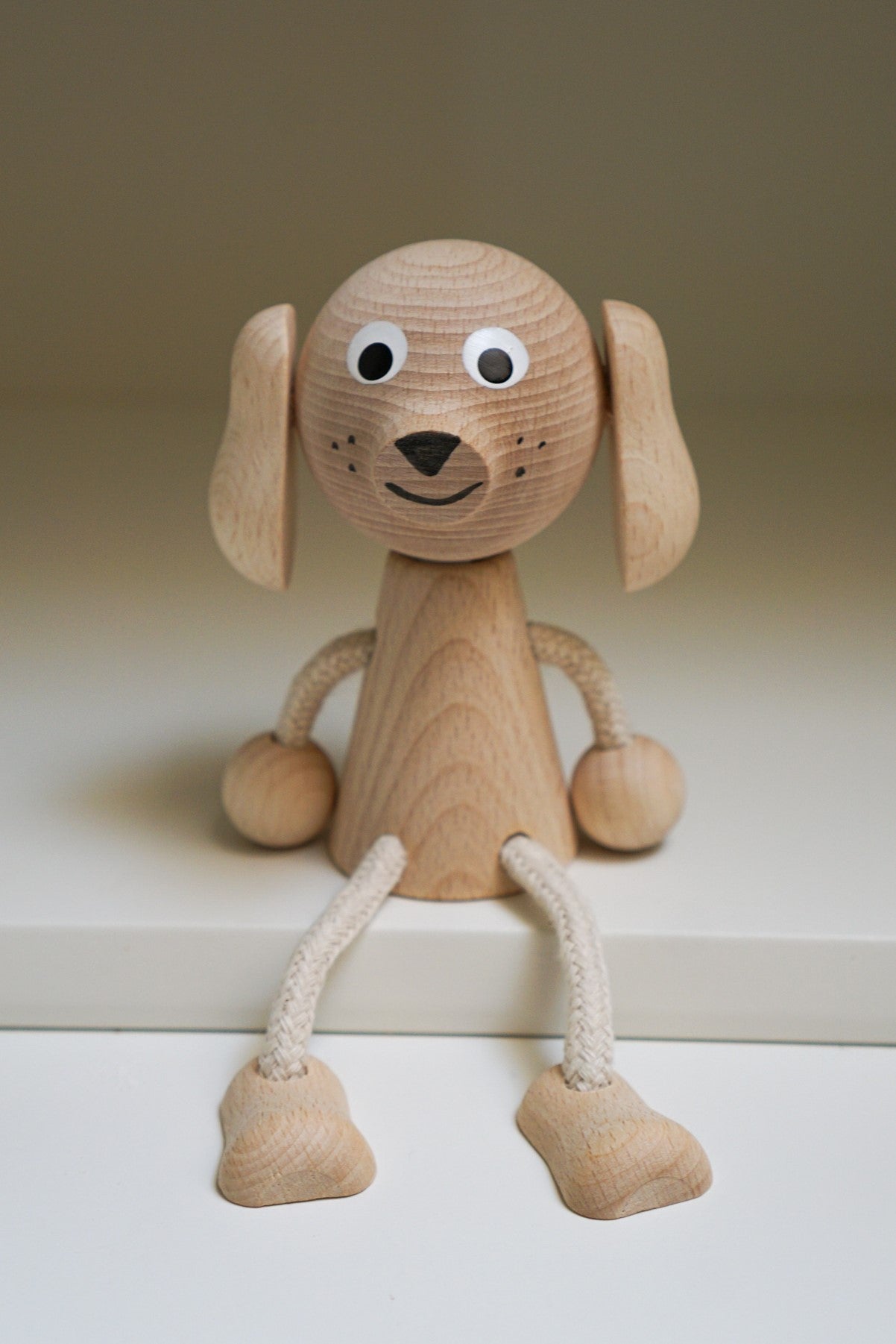 Sitting Wooden Dog