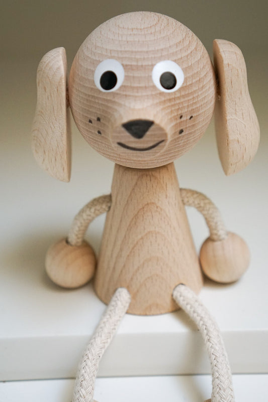 Sitting Wooden Dog