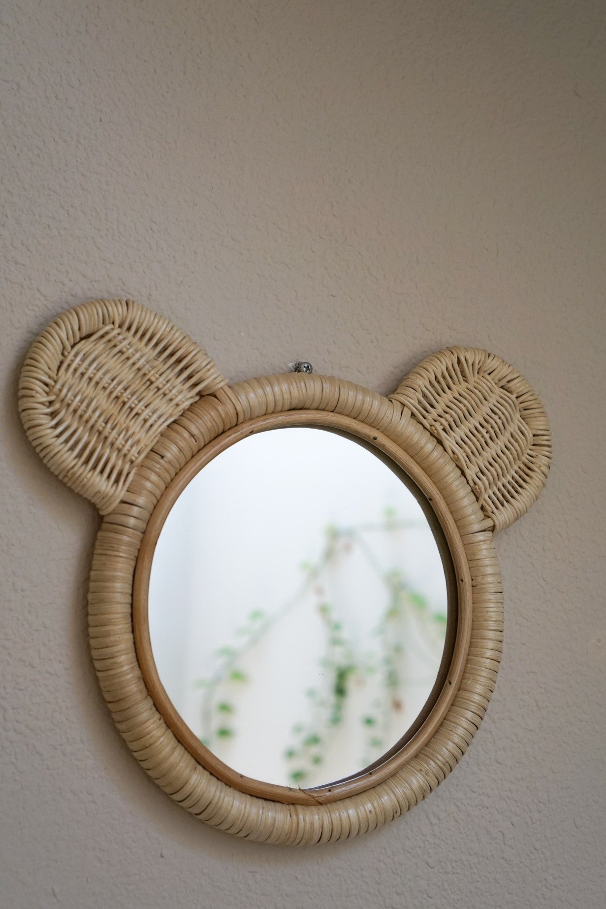 Rattan Bear Mirror